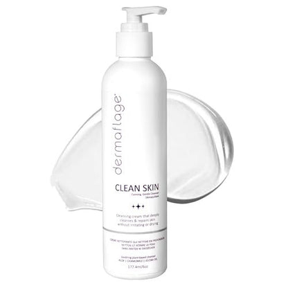 Dermaflage Clean Skin Cleanser - Gentle Face Wash for Sensitive Skin - Fragrance-Free, Sulfate-Free, pH-Balanced - Lightweight Daily Cleanser - 6 fl oz