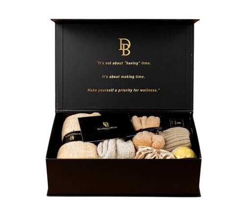 Wellness Box 12pc Self Care Spa Gift Basket for Women - Luxury Beauty Kit with Scented Candle, Jade Roller, Bath Bomb - Perfect for Mother's Day, Birthday, Best Friend Avelisse