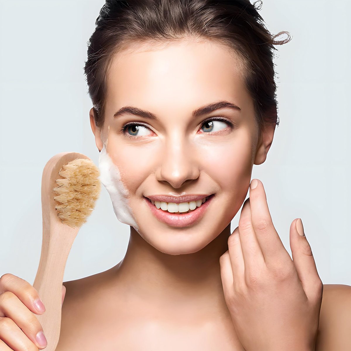 Kootinn 2 Pack Mini Dry Brush - Natural Bristle Small Body Brush for Exfoliating Face, Neck, Chest & Nails - Soft Skin Care - görsel 3