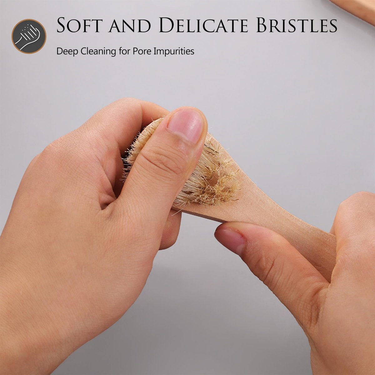 Kootinn 2 Pack Mini Dry Brush - Natural Bristle Small Body Brush for Exfoliating Face, Neck, Chest & Nails - Soft Skin Care - görsel 9