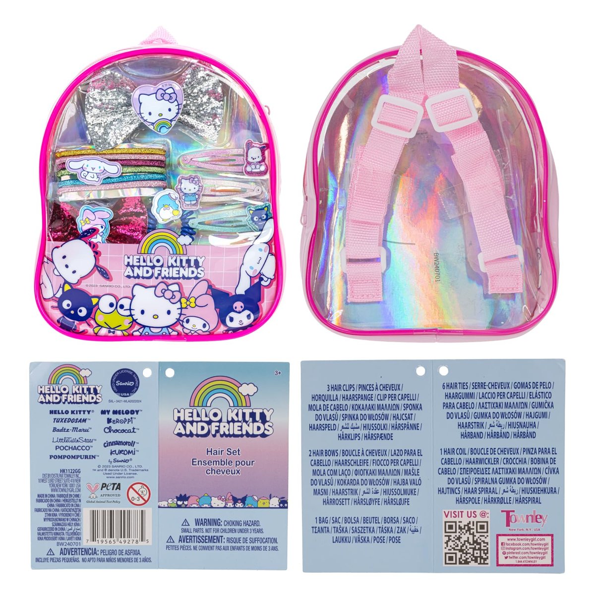 Hello Kitty and Friends Hair Accessories Mini Gift Bag Set - Hair Bows, Clips & Ties for Girls, Kids, Birthdays & Parties by Townley Girl - görsel 17