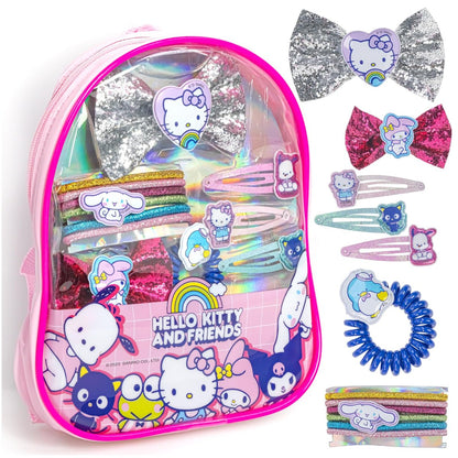 Hello Kitty and Friends Hair Accessories Mini Gift Bag Set - Hair Bows, Clips & Ties for Girls, Kids, Birthdays & Parties by Townley Girl