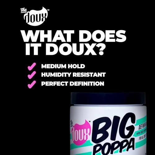 The Doux BIG POPPA Curl Defining Gel – Frizz Control & Soft Hold for Curly Hair with Babassu Oil, 16 oz Avelisse