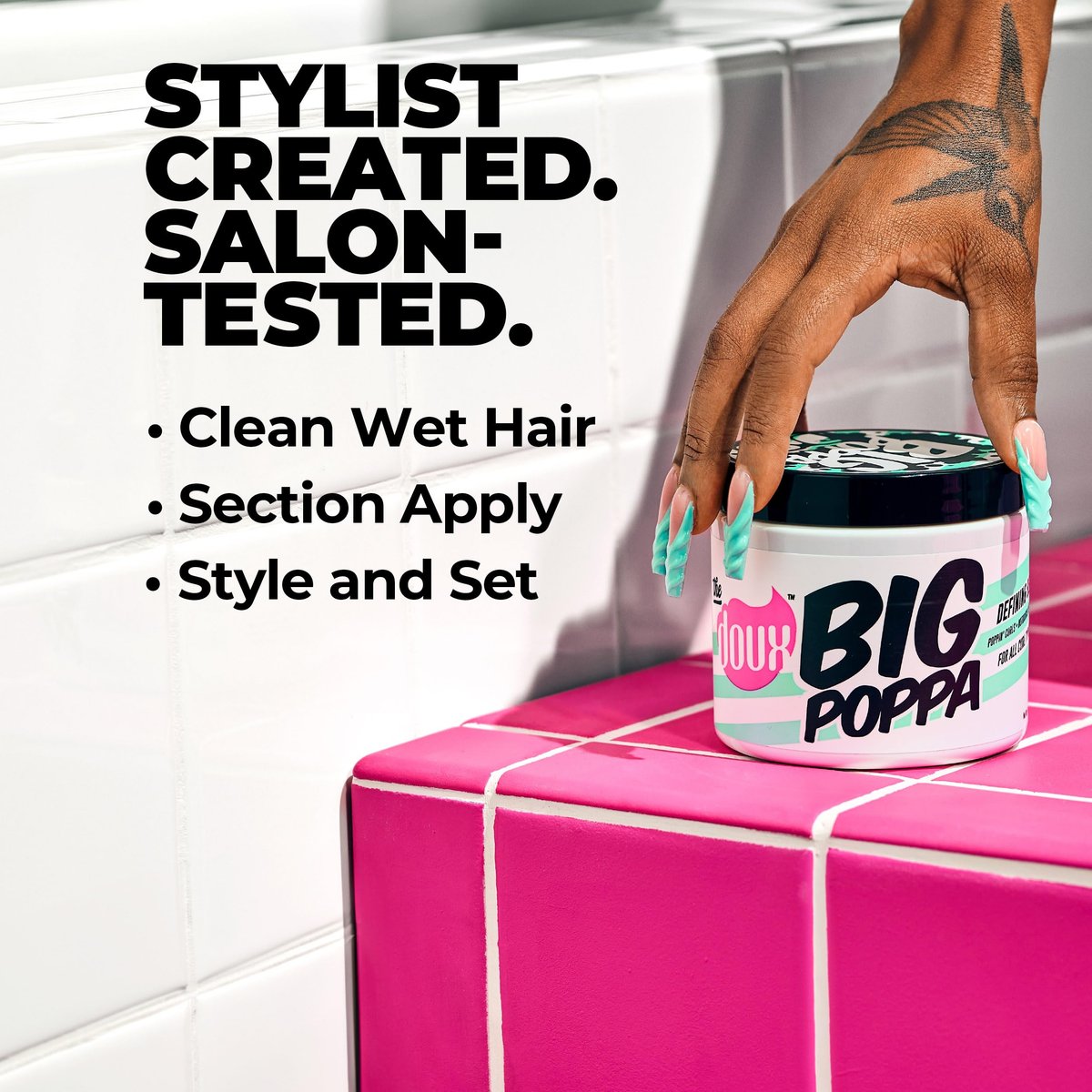 The Doux BIG POPPA Curl Defining Gel – Frizz Control & Soft Hold for Curly Hair with Babassu Oil, 16 oz Avelisse