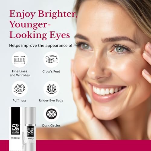 5th & Glow Cyabags Instant Under Eye Bag Remover Serum – Puffy Eyes Reduction with Hyaluronic Acid & Vitamin C for Fine Lines, Wrinkles & Crow's Feet, 1 oz Avelisse
