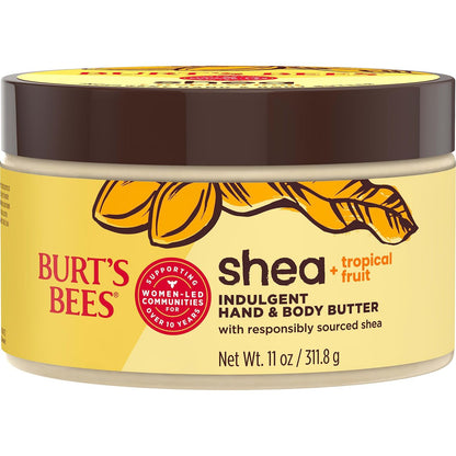 Burt's Bees Shea + Tropical Fruit Indulgent Hand and Body Butter, Non-Greasy, Antioxidant Rich for Glowing Skin, 11 oz Avelisse