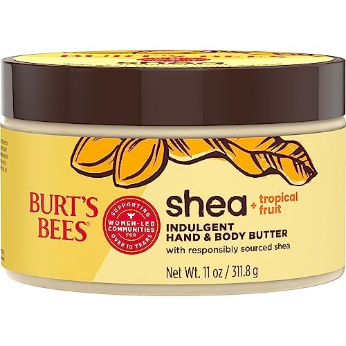 Burt's Bees Shea + Tropical Fruit Indulgent Hand and Body Butter, Non-Greasy, Antioxidant Rich for Glowing Skin, 11 oz Avelisse