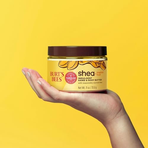 Burt's Bees Shea + Tropical Fruit Indulgent Hand and Body Butter, Non-Greasy, Antioxidant Rich for Glowing Skin, 11 oz Avelisse