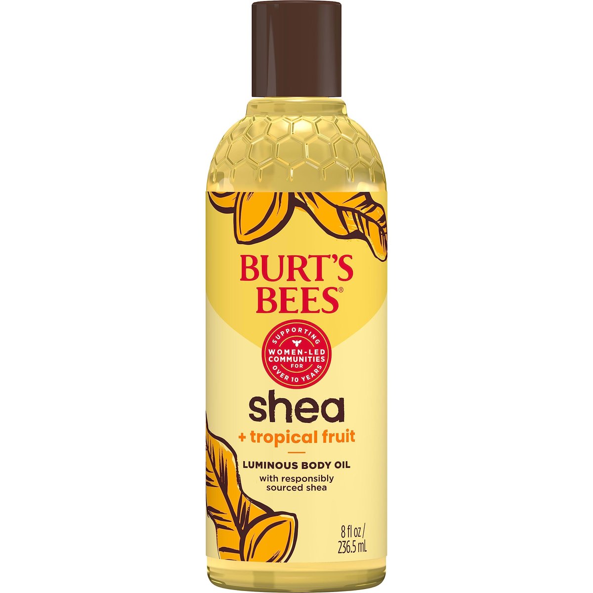 Burt's Bees Shea + Tropical Fruit Luminous Body Oil, 8 oz – Natural Glowing Skin Oil Avelisse
