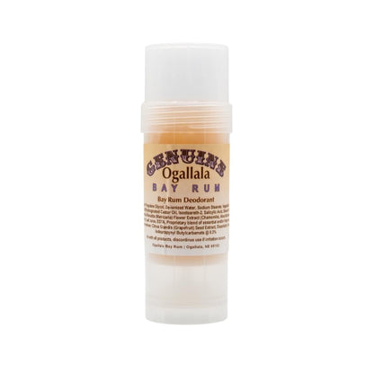 Ogallala Bay Rum Natural Plant Based Deodorant - Bay Rum Scent, Twist-Up Tube, 2.5 oz