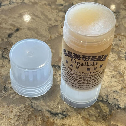 Ogallala Bay Rum Natural Plant Based Deodorant - Bay Rum Scent, Twist-Up Tube, 2.5 oz