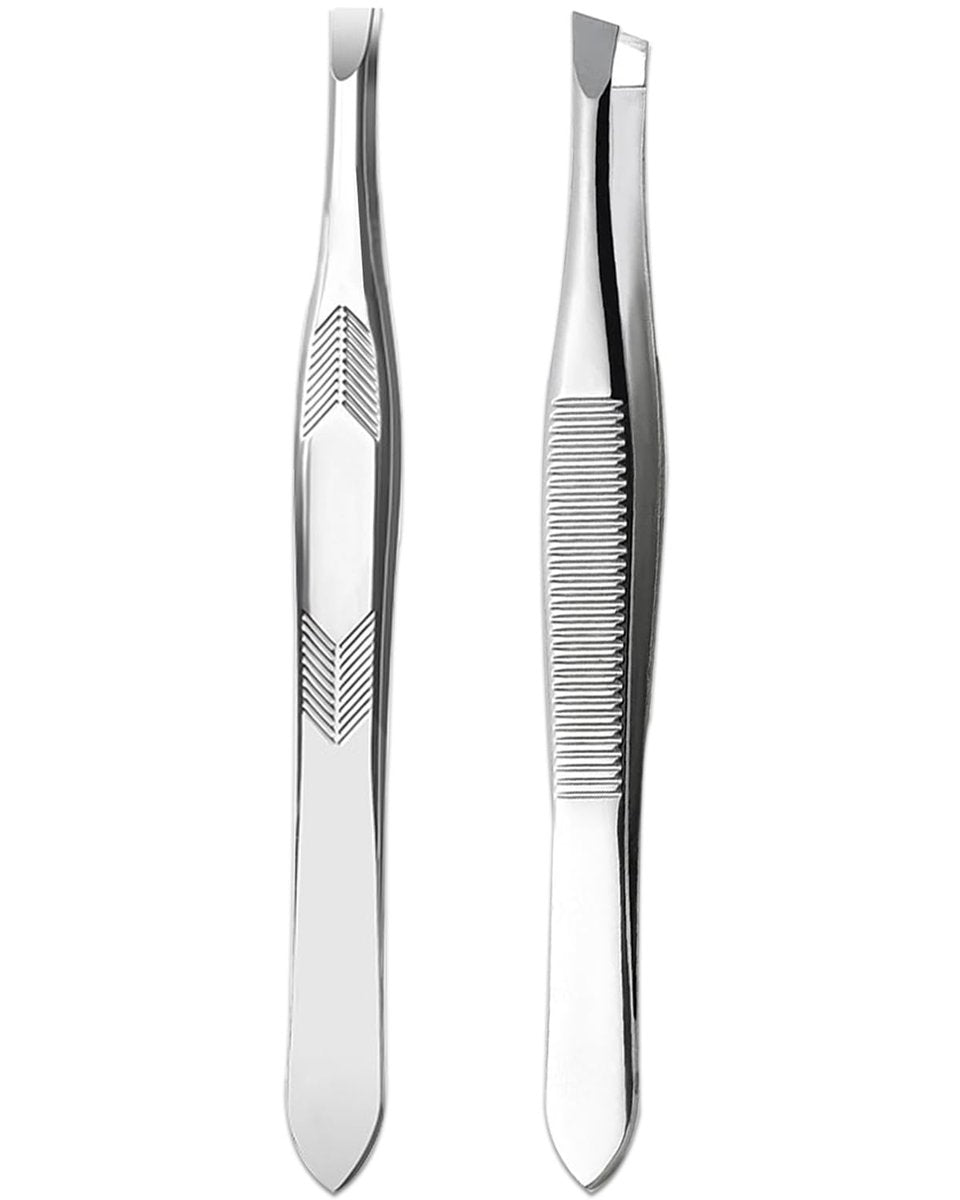 High Precision Stainless Steel Tweezers for Women – Facial Hair, Eyebrows, Splinter & Ingrown Hair Removal (2 Count, Silver) - görsel 2