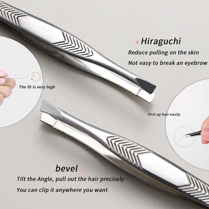 High Precision Stainless Steel Tweezers for Women – Facial Hair, Eyebrows, Splinter & Ingrown Hair Removal (2 Count, Silver)