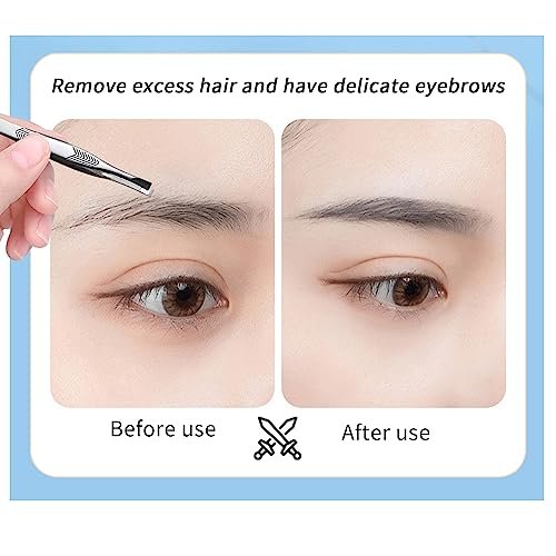 High Precision Stainless Steel Tweezers for Women – Facial Hair, Eyebrows, Splinter & Ingrown Hair Removal (2 Count, Silver) - görsel 5