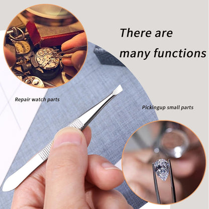 High Precision Stainless Steel Tweezers for Women – Facial Hair, Eyebrows, Splinter & Ingrown Hair Removal (2 Count, Silver)