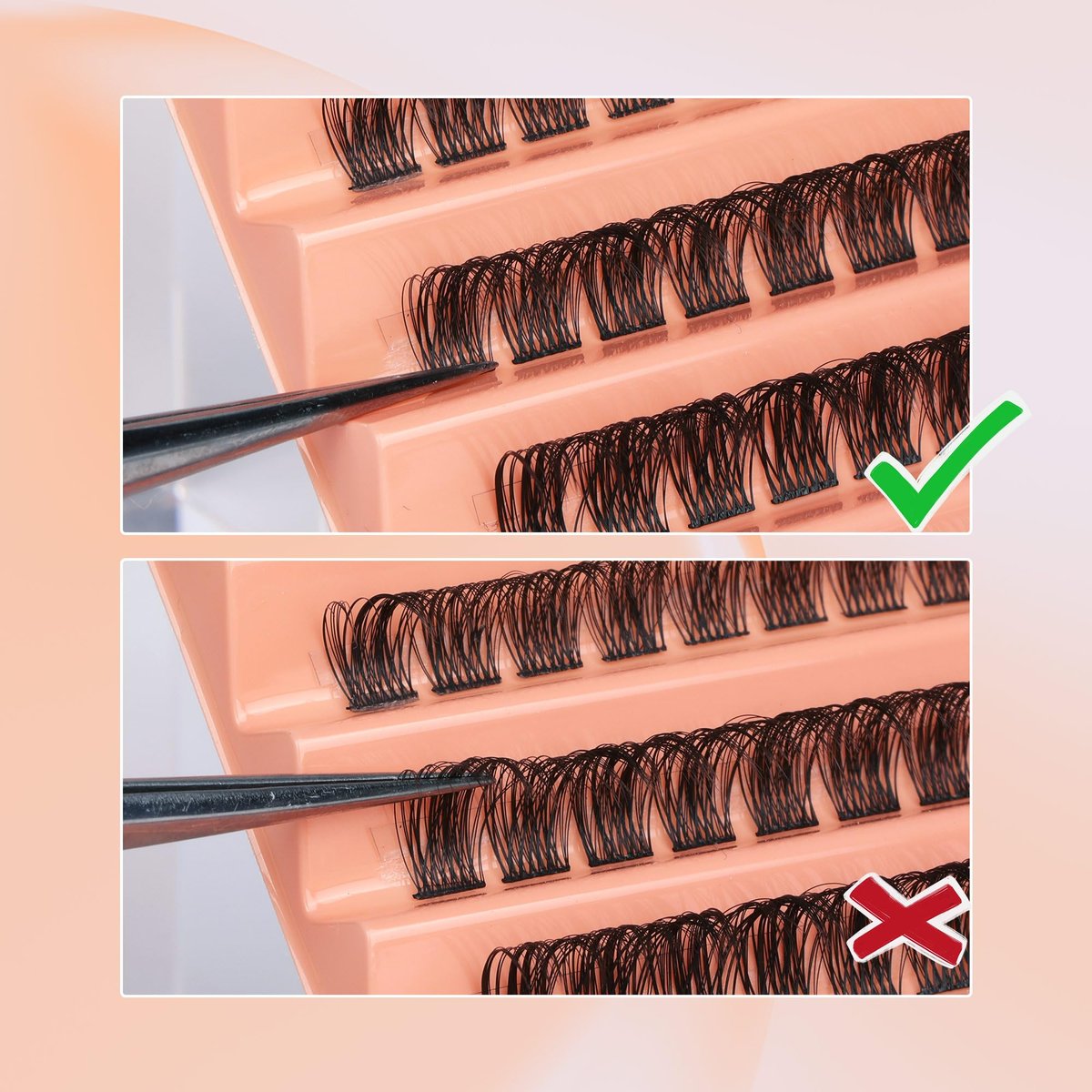 DD Curly Wispy Lash Clusters - Natural Individual Lashes with Thin Band, Light Fluff DIY Cluster Eyelash Extensions 10-16mm, 126 Count by TOOCHUNAG - görsel 9