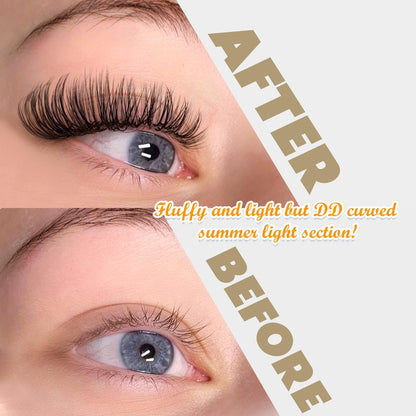 DD Curly Wispy Lash Clusters - Natural Individual Lashes with Thin Band, Light Fluff DIY Cluster Eyelash Extensions 10-16mm, 126 Count by TOOCHUNAG