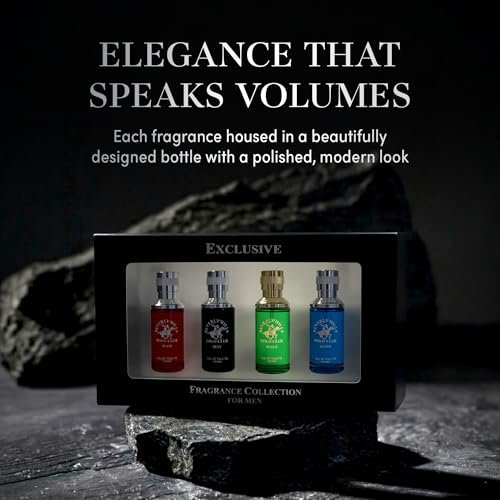 Beverly Hills Polo Club Men's Fragrance Collection - 4 Premium Eau de Toilette Colognes (1 oz Each) - Blaze, Sexy, Rogue, Active - Long-Lasting Scent Set for Him Avelisse