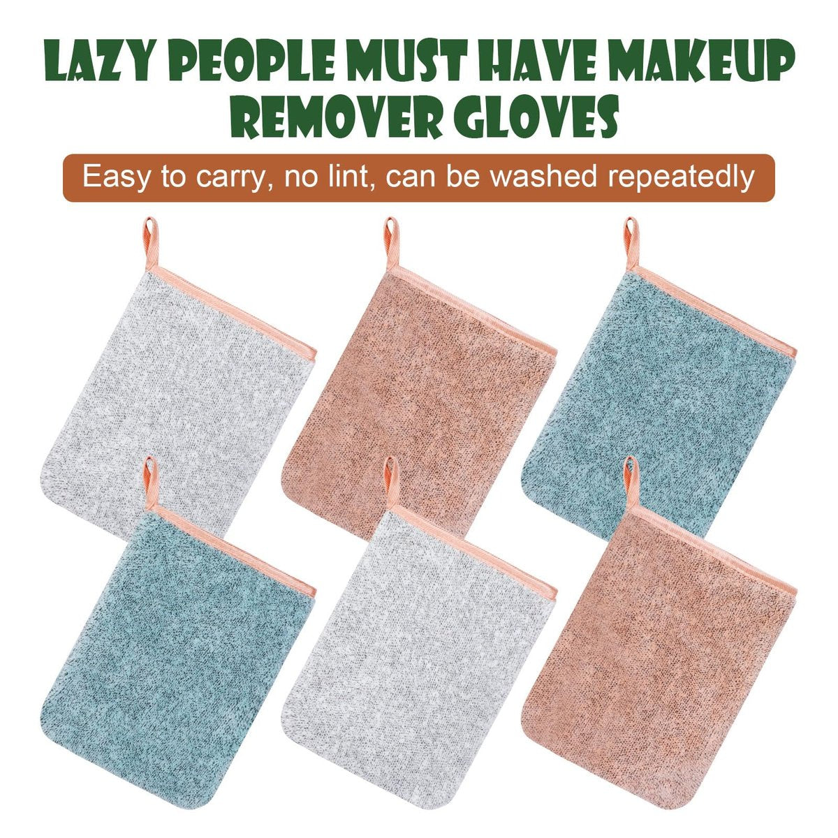 PHOGARY 6 Pack Microfiber Body Wash Mitts - Super Absorbent & Soft Face Mitten, Coral Fleece Bath Spa Cloth, Reusable Makeup Remover Mitt Gloves, 3 Colors - görsel 9