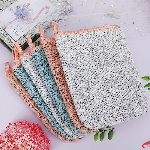 PHOGARY 6 Pack Microfiber Body Wash Mitts - Super Absorbent & Soft Face Mitten, Coral Fleece Bath Spa Cloth, Reusable Makeup Remover Mitt Gloves, 3 Colors - görsel 12