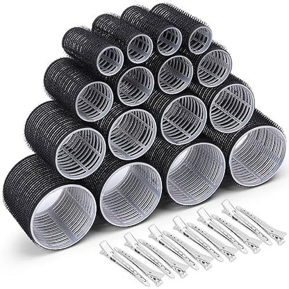 Selizo 28-Piece Hair Roller Set – Self-Grip Rollers & Clips for Volume, All Hair Lengths