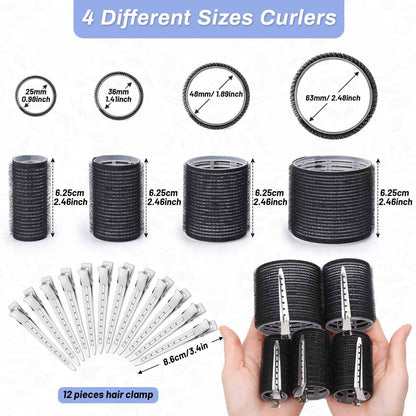 Selizo 28-Piece Hair Roller Set – Self-Grip Rollers & Clips for Volume, All Hair Lengths