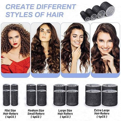 Selizo 28-Piece Hair Roller Set – Self-Grip Rollers & Clips for Volume, All Hair Lengths