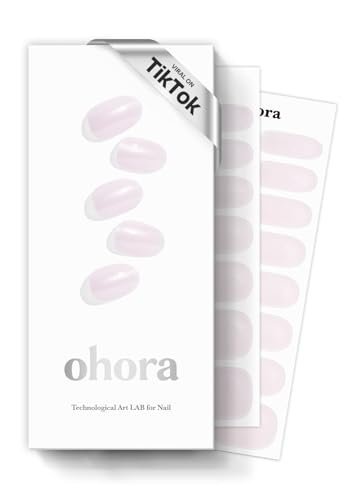 ohora Semi Cured Gel Nail Strips (N Glazed Donut) - Extended Size Range, Works with Any Lamps, Salon-Quality, Long Lasting, Easy to Apply & Remove - Includes 2 Prep Pads, Nail File & Wooden Stick Avelisse