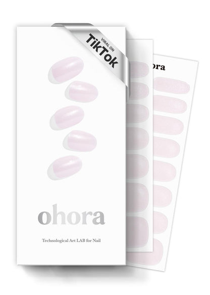 ohora Semi Cured Gel Nail Strips (N Glazed Donut) - Extended Size Range, Works with Any Lamps, Salon-Quality, Long Lasting, Easy to Apply & Remove - Includes 2 Prep Pads, Nail File & Wooden Stick Avelisse
