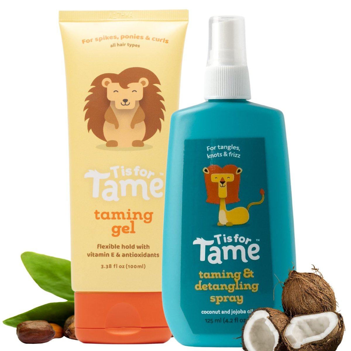 T is for Tame - Natural Conditioner Spray & Alcohol-Free Styling Hair Gel for Kids & Toddlers, All Hair Types, Made in the USA - 4.2 fl oz & 3.38 fl oz Avelisse
