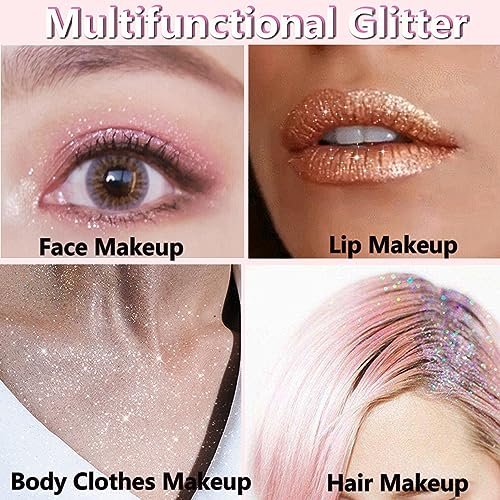 Rosarden Pink Hair & Body Glitter Spray – Non-Sticky Shimmer Spray for Women & Kids, Festival & Party Body Highlighter - görsel 10