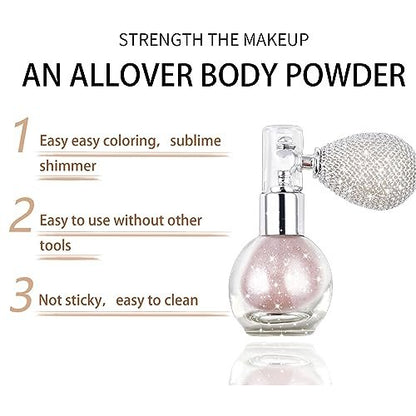 Rosarden Pink Hair & Body Glitter Spray – Non-Sticky Shimmer Spray for Women & Kids, Festival & Party Body Highlighter