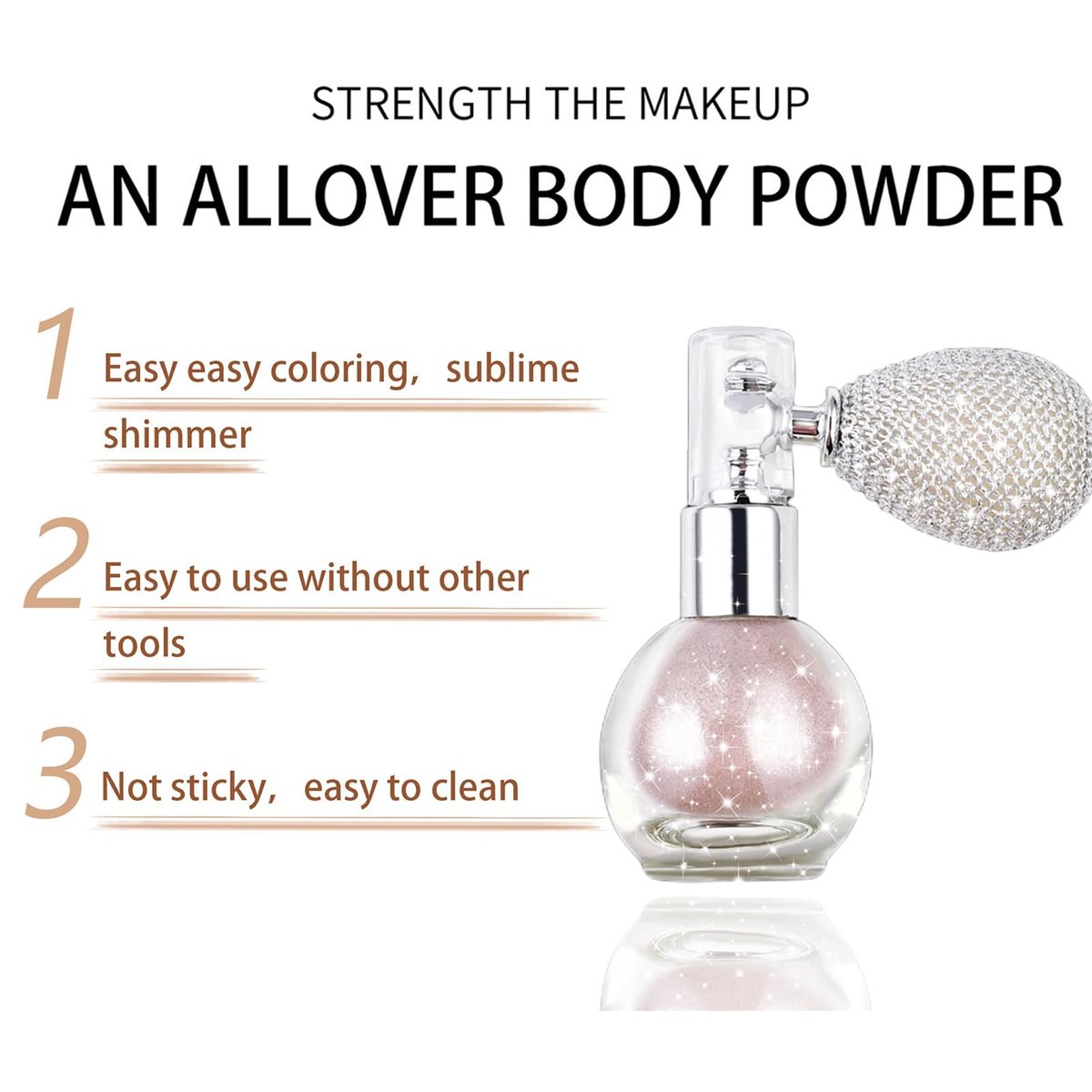 Rosarden Pink Hair & Body Glitter Spray – Non-Sticky Shimmer Spray for Women & Kids, Festival & Party Body Highlighter - görsel 5