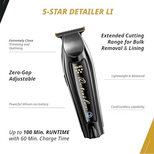 Wahl Professional Cordless Barber Combo: Magic Clip & Detailer Li, Lithium-Ion, 100-Minute Run Time Avelisse