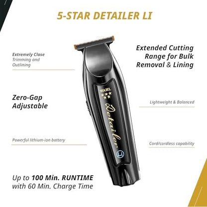 Wahl Professional Cordless Barber Combo: Magic Clip & Detailer Li, Lithium-Ion, 100-Minute Run Time Avelisse
