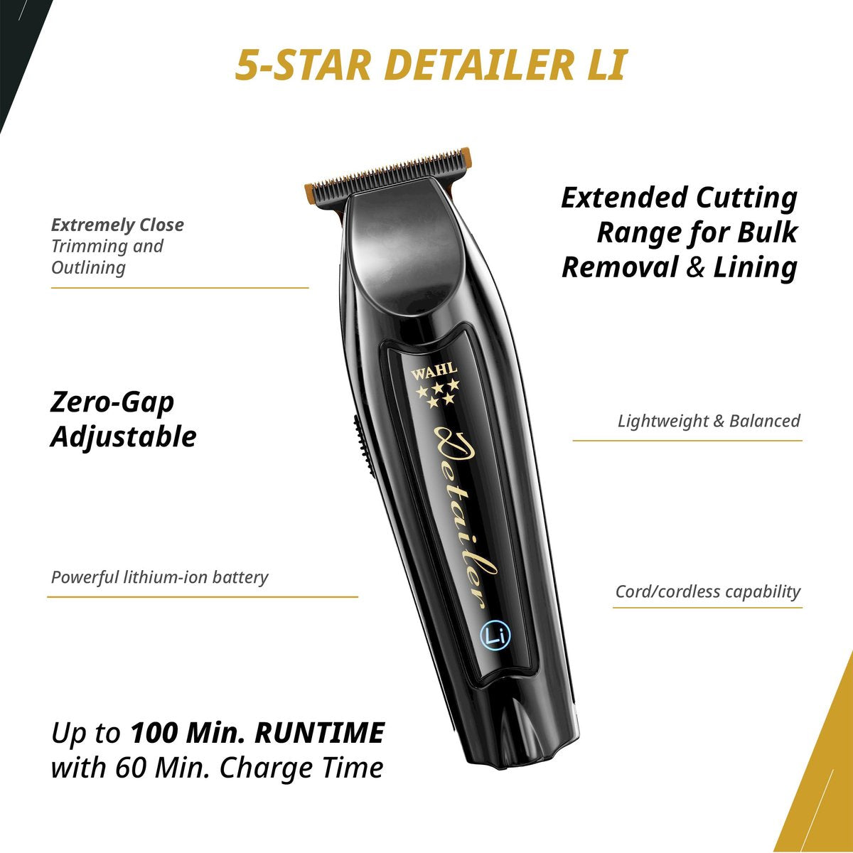 Wahl Professional Cordless Barber Combo: Magic Clip & Detailer Li, Lithium-Ion, 100-Minute Run Time Avelisse