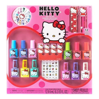 Hello Kitty Water-Based Nail Polish Set – Peel-Off, Glittery & Opaque Colors for Kids Ages 3+ | 18-Piece Set by Townley Girl