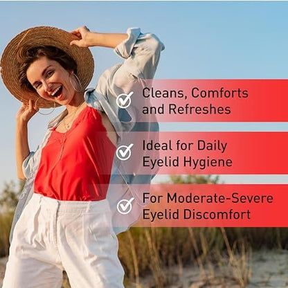 OCuSOFT Lid Scrub PLUS 35 - Pre-Moistened Leave-On Eyelid Wipes for Moderate to Severe Conditions - Moisturizing Eyelid Cleanser for Maximum Relief Avelisse