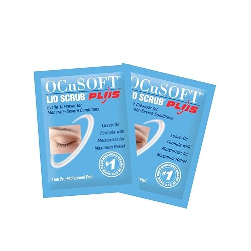 OCuSOFT Lid Scrub PLUS 35 - Pre-Moistened Leave-On Eyelid Wipes for Moderate to Severe Conditions - Moisturizing Eyelid Cleanser for Maximum Relief Avelisse