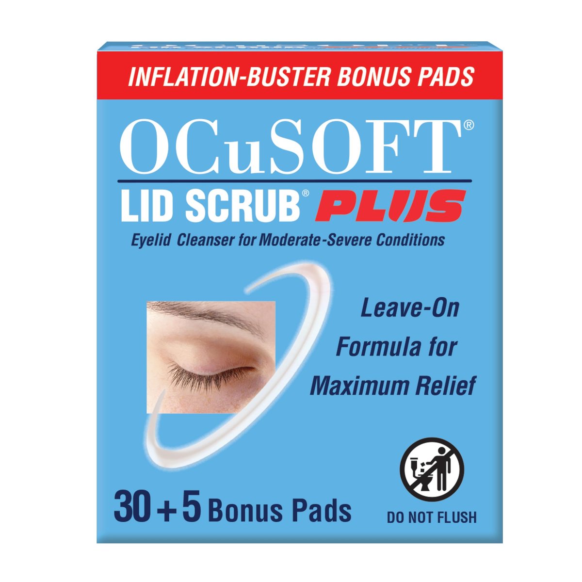 OCuSOFT Lid Scrub PLUS 35 - Pre-Moistened Leave-On Eyelid Wipes for Moderate to Severe Conditions - Moisturizing Eyelid Cleanser for Maximum Relief Avelisse
