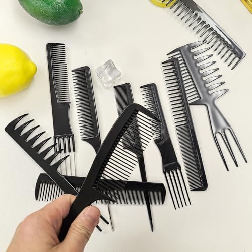 10 Pcs Comb Set for Hair Stylists - Professional Variety Pack with Combs for All Hair Types and Styles - görsel 6