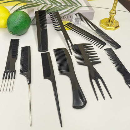 10 Pcs Comb Set for Hair Stylists - Professional Variety Pack with Combs for All Hair Types and Styles