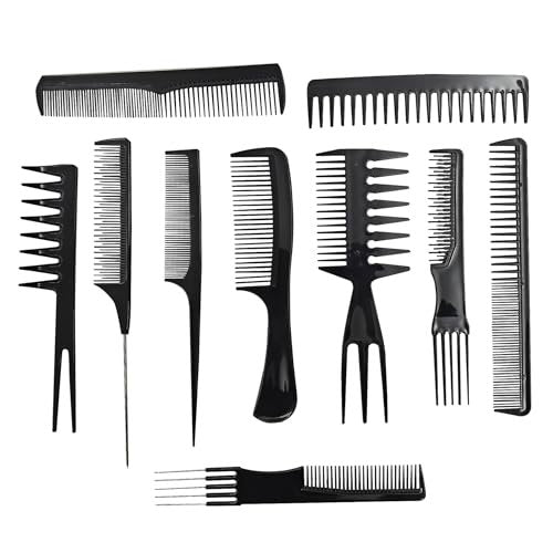 10 Pcs Comb Set for Hair Stylists - Professional Variety Pack with Combs for All Hair Types and Styles - görsel 2