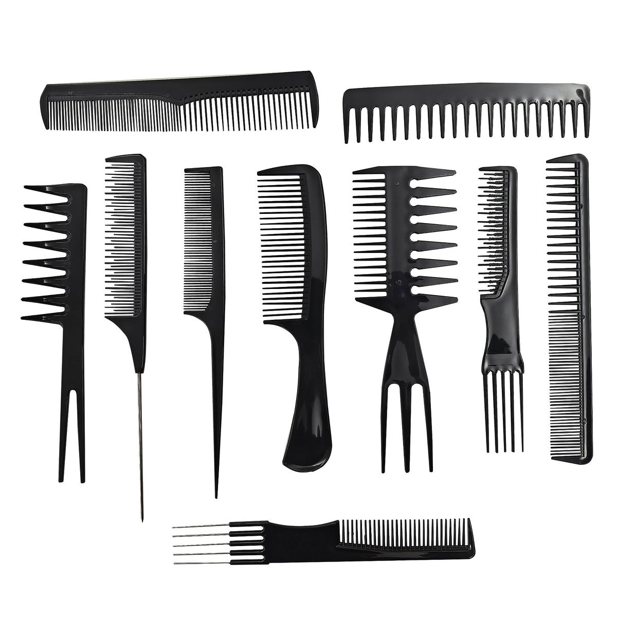 10 Pcs Comb Set for Hair Stylists - Professional Variety Pack with Combs for All Hair Types and Styles - görsel 1