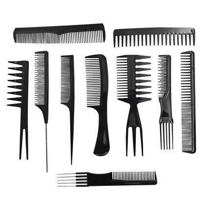10 Pcs Comb Set for Hair Stylists - Professional Variety Pack with Combs for All Hair Types and Styles