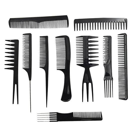 10 Pcs Comb Set for Hair Stylists - Professional Variety Pack with Combs for All Hair Types and Styles