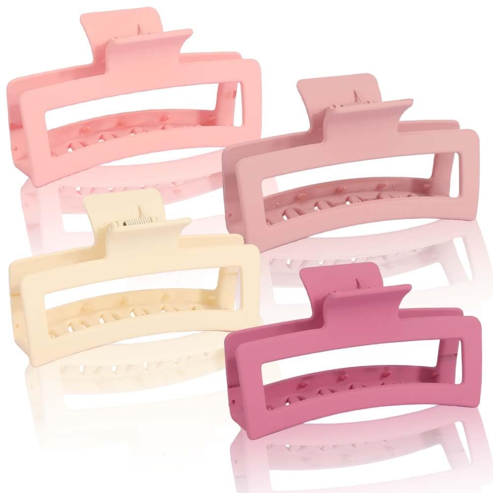Ahoney 5 Inch Pink Hair Clips - Extra Large Claw Clips for Thick Long Hair, Strong Hold Oversized Jumbo Jaw Clips, Hair Accessories for Women (Pink) - görsel 13