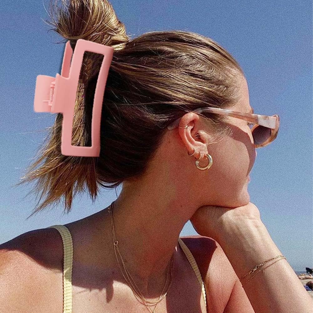 Ahoney 5 Inch Pink Hair Clips - Extra Large Claw Clips for Thick Long Hair, Strong Hold Oversized Jumbo Jaw Clips, Hair Accessories for Women (Pink) - görsel 9
