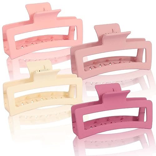 Ahoney 5 Inch Pink Hair Clips - Extra Large Claw Clips for Thick Long Hair, Strong Hold Oversized Jumbo Jaw Clips, Hair Accessories for Women (Pink) - görsel 14