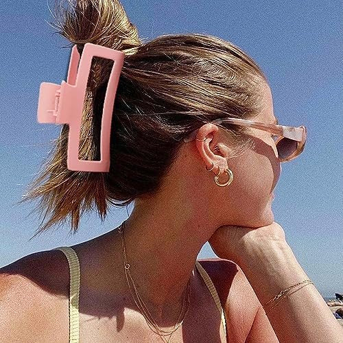 Ahoney 5 Inch Pink Hair Clips - Extra Large Claw Clips for Thick Long Hair, Strong Hold Oversized Jumbo Jaw Clips, Hair Accessories for Women (Pink) - görsel 10